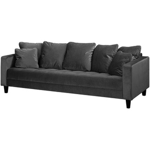 Red Living Sofa Elnora 3-Sitzer Anthrazit Samt 228x85x90 cm