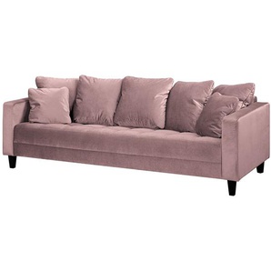 Red Living Sofa Elnora 3-Sitzer Mauve Samt 228x85x90 cm