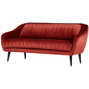 Red Living Sofa Margon 2-Sitzer Kirschrot Samt 190x83x90 cm