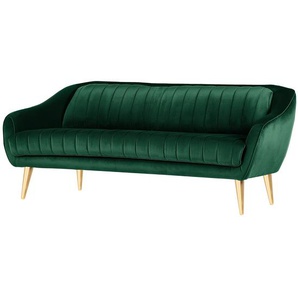 Red Living Sofa Margon 3-Sitzer Antikgrün Samt 215x83x90 cm