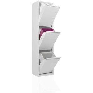 Refina – platzsparender Mehrzweckschrank/Abfalleimer aus pflegeleichtem Metall