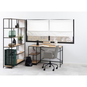 Regal XI Böden: MDF Mitteldichte Holzfaserplatte , foliert Gestell: Metall, pulverbeschichtet Schwarz/Braun/Wildeiche Dekor 135 x 185 x 35cm