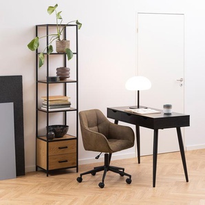 Regal XIII Front, Korpus & Böden: MDF Mitteldichte Holzfaserplatte , beschichtet Griffe & Gestell: Metall, pulverbeschichtet Braun 42 x 185 x