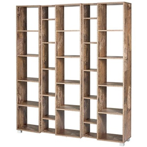 Regal Danu II Spanplatte, beschichtet Griffe: Metall, lackiert Braun/Eiche Panama Dekor 154 x 179 x 30cm