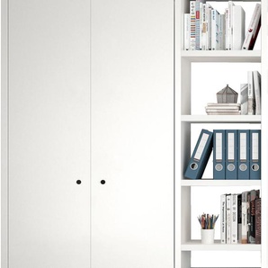 Regal FIF MÖBEL TORO Regale Gr. B/H/T: 140 cm x 221,3 cm x 33,2 cm, weiß (hochglanz weiß) Büroregal Bücherregal Standregal Standregale