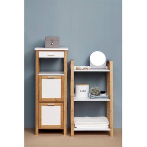 Regal Finja II 34 x 89 x 30cm Braun/Weiß