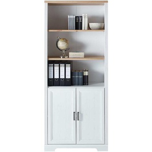 Regal für Aktenordner im Landhausstil Weiß & Eichefarben