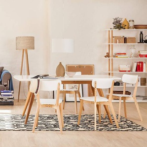 Regal Gestell: Massivholz Eiche Regalböden: MDF Mitteldichte Holzfaserplatte , lackiert & beschichtet Bodenplatte: Wabenplatte, lackiert &