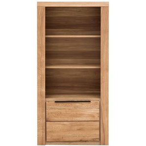 Regal Front: Massivolz Eiche, geölt Korpus: Spanplatte, geölt Braun 70 x 141 x 40cm