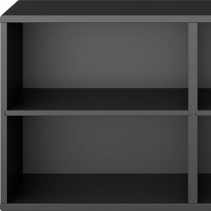 Regal HAMMEL FURNITURE Keep by Hammel Modul 002 Regale Gr. B/H/T: 89,6 cm x 42,8 cm x 32,5 cm, 4 St., schwarz Büroregal Büroregale mit 2 festen Regalböden, Wandmontage, Breite 89,6 cm, flexibel
