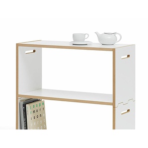 Regal Hochstapler Tojo MDF, weiß beschichtet, Designer Dirk Frömchen, 37.5x76x32 cm