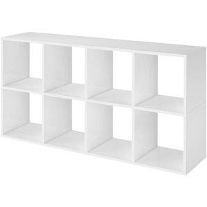Regal I Spanplatte, beschichtet Weiß/Weiß 110 x 56 x 33cm