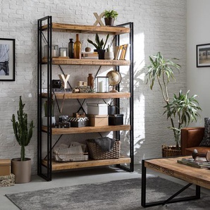 Regal Iron I Regalböden: Massivholz Mango, lackiert Gestell: Eisen, pulverbeschichtet Schwarz/Braun 120 x 200 x 40cm