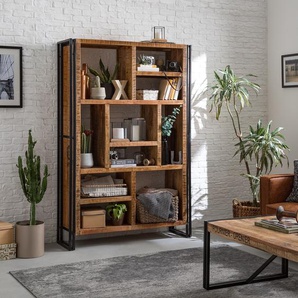 Regal Iron II Regalböden: Massivholz Mango, lackiert Gestell: Eisen Schwarz/Braun 120 x 180 x 35cm