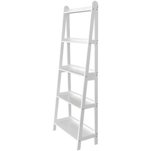 Regal Kolding Massivholz Bambus, lackiert Weiß/Weiß 71 x 175 x 30cm