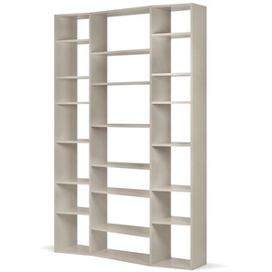 Regal I MDF Mitteldichte Holzfaserplatte , lackiert Grau/Sandgrau 144 x 224 x 34cm