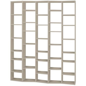 Regal II MDF Mitteldichte Holzfaserplatte , lackiert Grau/Sandgrau 182 x 224 x 34cm