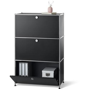 Regal Metall »CN3« mit 3 Klappenfächern, schwarz