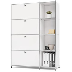 Regal Metall »CN3« mit 4 Klappenfächern, weiß