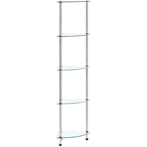 Regal mit 5 Ablagen Transparent 30x30x130 cm Hartglas vidaXL