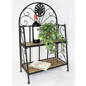 Regal Mosaik Metall 2 Ablagen Klein 12006 Bücherregal 80 cm Schmiedeeisen Badregal