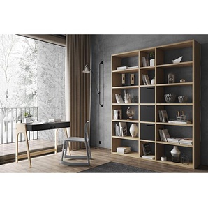 Regal I Wabenplatte, furniert & gebeizt Braun/Eiche 182 x 224 x 34cm