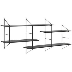 Xxxl Regal, Schwarz, Holz, Metall, Paulownia, massiv, 191x79x25.5 cm, Reach, Arbeitszimmer, Büroregale, Bücherregale