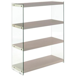 Regal, Silber, Glas, Holzwerkstoff, 4 Fächer, 83x113x29.5 cm, Arbeitszimmer, Büroregale, Bücherregale