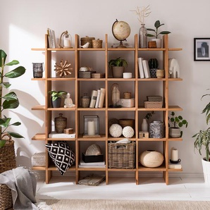 Regal StaWood Massivholz Kernbuche, geölt Braun 160 x 160 x 30cm