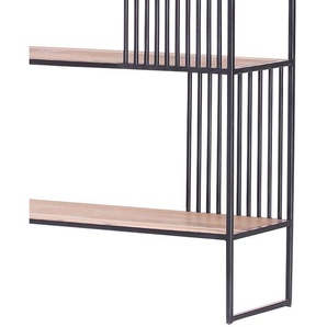 Regal Uulu II Böden: Massivholz Akazie, gebeizt & lackiert Gestell: Metall, lackiert Schwarz 115 x 150 x 35cm