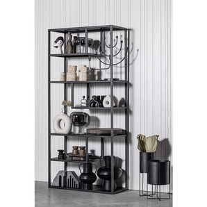Regal Vallvik I Metall, lackiert Schwarz 85 x 188 x 35cm