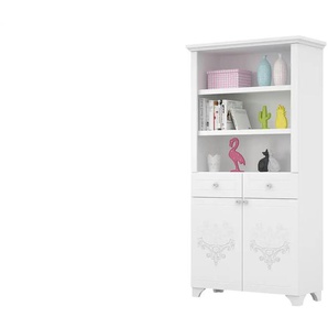 Regal - weiß - Materialmix - 106 cm - 205,4 cm - cm 44,6 | Möbel Kraft