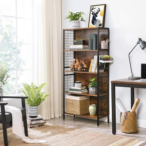 Regal Böden & Rückwand: Spanplatte, beschichtet Gestell: Metall, lackiert Braun 74 x 155 x 30cm