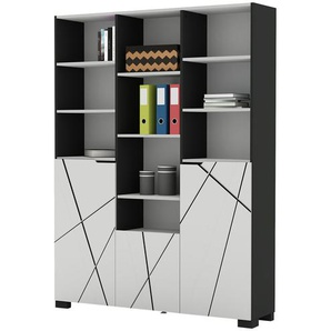 Regal  X Dark ¦ grau ¦ Maße (cm): B: 148,5 H: 200 T: 36.6