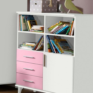 Regalelement RAUCH AikExtra Regale Gr. B/H/T: 91 cm x 110 cm x 34 cm, 4 St., rosa (weiß, rosa) Baby Regal Kinderregale Regale