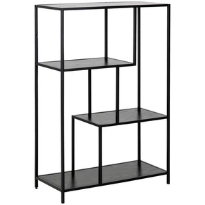 Xxxl Regalelement, Schwarz, Esche, Metall, Holzwerkstoff, 4 Fächer, 77x114x35 cm, Reach, Arbeitszimmer, Büroregale, Bücherregale