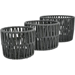 Regalkorb 3er-Set - grau - Metall - 20 cm - 30.0 | Möbel Kraft