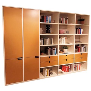 Regalsystem Kara-System, amber/wollweiß, inkl. Softclose Funktion