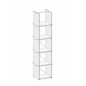 Regalsystem M6 Gentner-Design MDF weiß, Designer Matthias Gentner, 197x45x39 cm