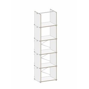 Regalsystem M6 Gentner-Design MDF weiß, Designer Matthias Gentner, 197x55x39 cm