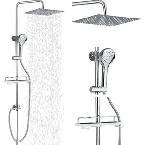 Regendusche ohne armatur Duscharmatur Chrom Regendusche Duschset Duschsystem,Regendusche Wasserfall,3 Funktion ABS Handbrause für Badezimmer