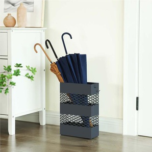 Regenschirmständer mit 4 Haken 28 x 12 x 41 cm Schwarz