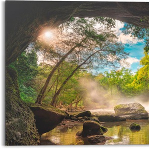 Holzbild REINDERS Cave View Bilder Gr. B/H/T: 140 cm x 100 cm x 2 cm, 1 St., grün Holzbilder Bilder