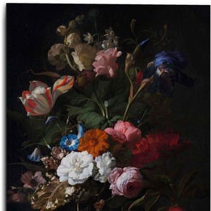 Wandbild REINDERS Aluminium Blumen Mauritshuis - Dunkel Alte Meister Bilder Gr. B/H: 50 cm x 70 cm, Blumen, 1 St., bunt (mehrfarbig) Kunstdrucke