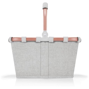 Reisenthel Einkaufskorb Carrybag XS frame twist sky rose, Hellgrau, Roségold, Textil, 5 L, rechteckig, 33.5x18x19.5 cm, Freizeit, Koffer & Taschen, Einkaufskörbe