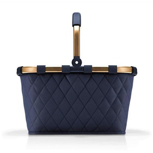 Reisenthel Einkaufskorb, Gold, Dunkelblau, Textil, 22 L, quadratisch, 49x29x28 cm, umweltfreundlich, Freizeit, Unterwegs, Einkaufskörbe