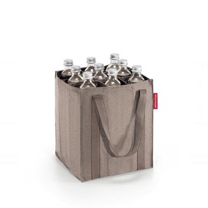 Reisenthel Flaschenträger Bottlebag herringbone mokka, Mokka, Textil, 24x28x24 cm, Küchenzubehör, Flaschenträger