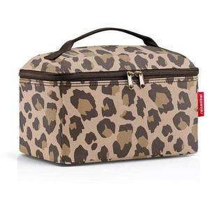 Reisenthel Kosmetiktasche Beautycase leo macchiato, Braun, Schwarz, Kunststoff, Textil, 27x18x17 cm, Badaccessoires, Waschplatzzubehör, Kosmetikdosen