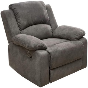 Relax-Fernsehsessel TV Liegefunktion Federkernpolsterung Stoff Vintage Anthrazit / 15129