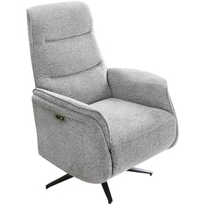 Relax-Fernsehsessel TV zwei-motorisch elektrisch Heizung Massage Chenille Grau / 15600